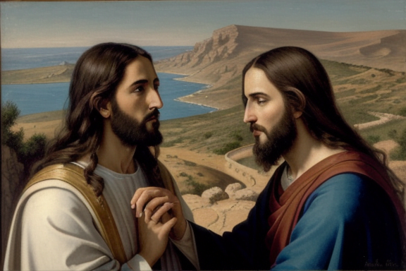 Illustration of Natanael meeting Jesus